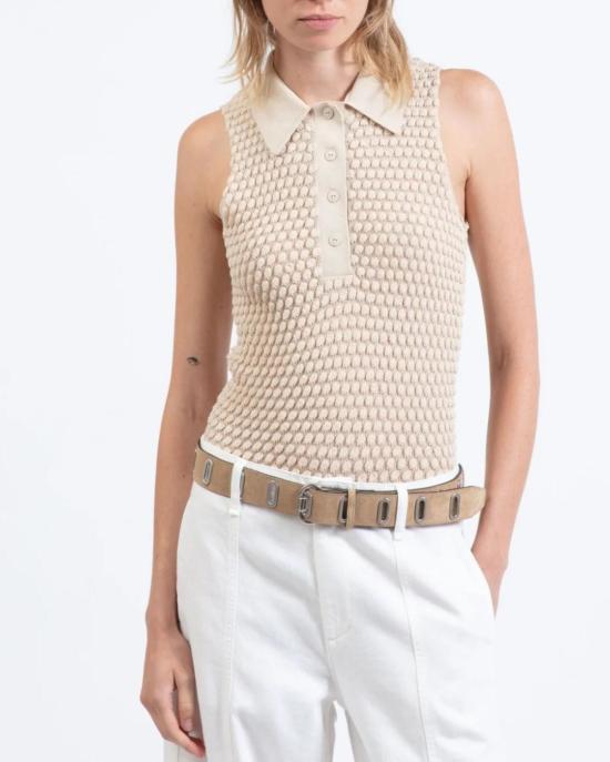  랙앤본 레귤러 벨트 Rag & Bone River Studded Belt Light Sand - RAG & BONE