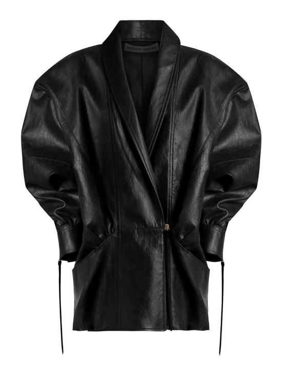  나인 미니츠 가죽 자켓 25PRNCP0024 Black