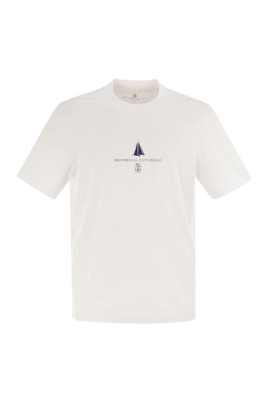 26SS 브루넬로 쿠치넬리 반팔 티셔츠 M0B138476P C6159 WHITE