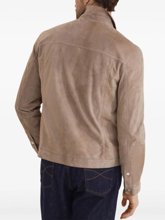 26SS 브루넬로 쿠치넬리 스웨이드 4포켓 블루종 MPCFN2042 C4248 BROWN - BRUNELLO CUCINELLI