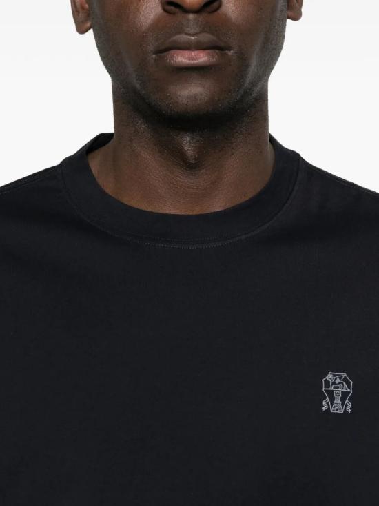 26SS 브루넬로 쿠치넬리 코튼 저지 크루넥 티셔츠 M0B138440 CD361 BLUE - BRUNELLO CUCINELLI