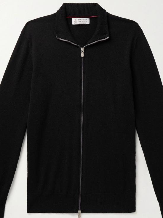 26SS 브루넬로 쿠치넬리 캐시미어 하이넥 집업 가디건 M2200106 CH101 BLACK - BRUNELLO CUCINELLI