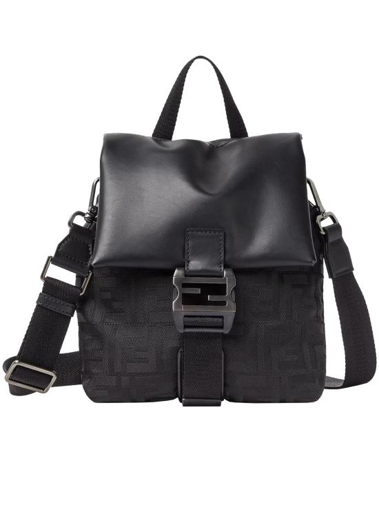 26SS 펜디 플럭스 레더 FF 나일론 크로스백 7VA673AVC6 F0SAJ BLACK