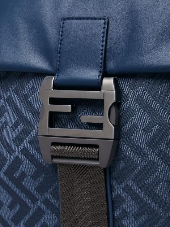 26SS 펜디 플럭스 레더 FF 나일론 백팩 7VZ090AVC6 F1UT5 BLUE - FENDI