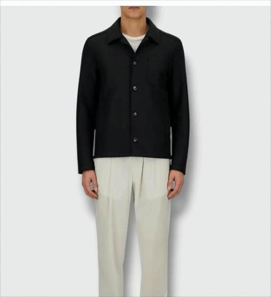 25FW 에르노 펠트 울 리조트 셔츠 자켓 GI00090UR 33372 9287 Black - HERNO