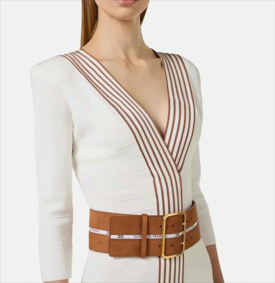 26SS 엘리자베타프랜치 미디 원피스 AM01S61E2 AQ6 White - ELISABETTA FRANCHI