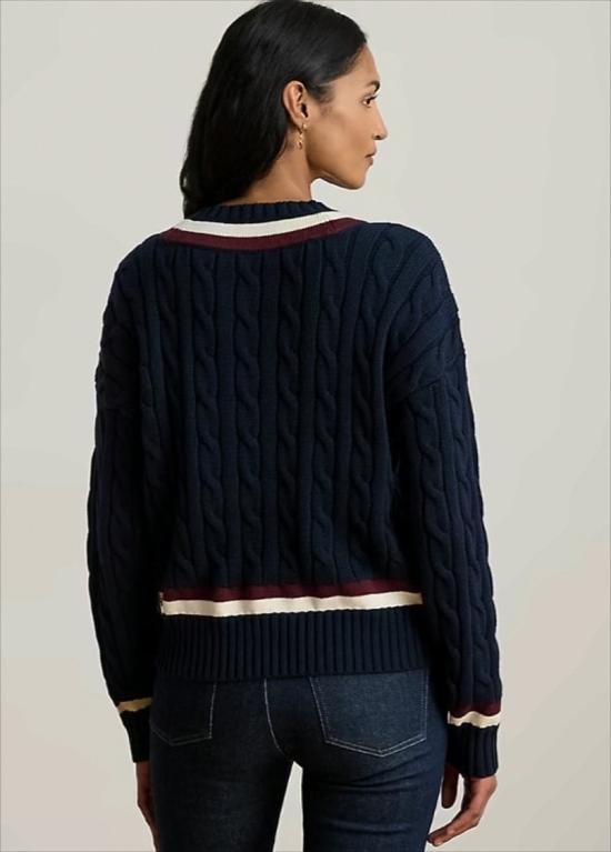 26SS 폴로 랄프로렌 스웨터 TEDURPH LONG SLEEVE NAVY CREAM Black - POLO RALPH LAUREN