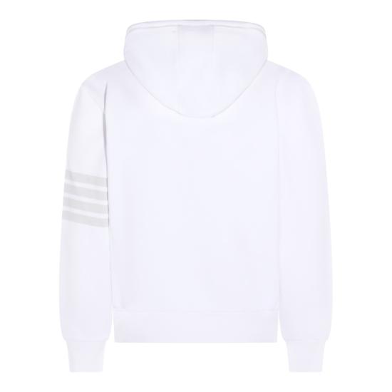 26SS 톰브라운 솔리드 루프백 4바 후디 MJT556AJ0007100 White - THOM BROWNE