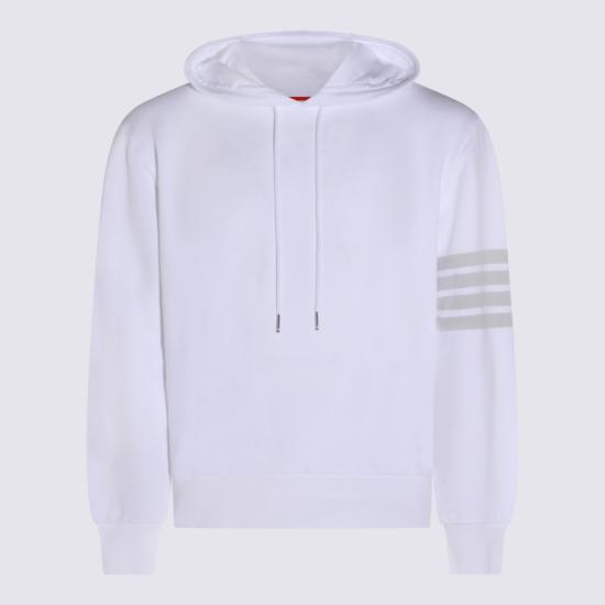 26SS 톰브라운 솔리드 루프백 4바 후디 MJT556AJ0007100 White - THOM BROWNE