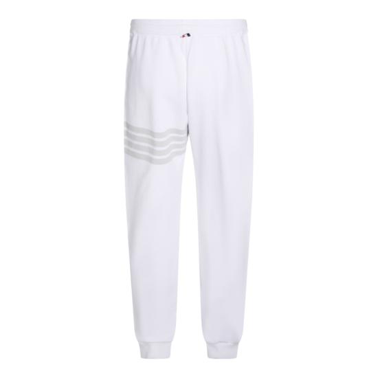 26SS 톰브라운 솔리드 루프백 오버다이 4바 스웨트팬츠 MJQ243AJ0007100 White - THOM BROWNE