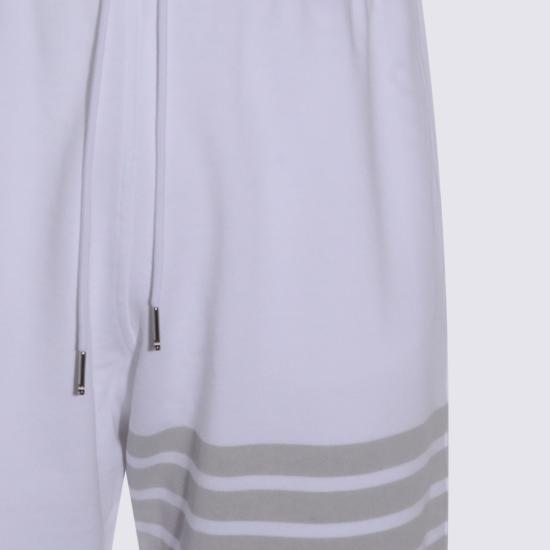 26SS 톰브라운 솔리드 루프백 오버다이 4바 스웨트팬츠 MJQ243AJ0007100 White - THOM BROWNE