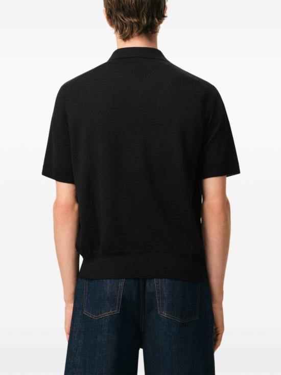 26SS 아미 스몰 하트 로고 메리노 니트 울 숏슬리브 폴로 HPL438 KN0039 0180 Black - AMI