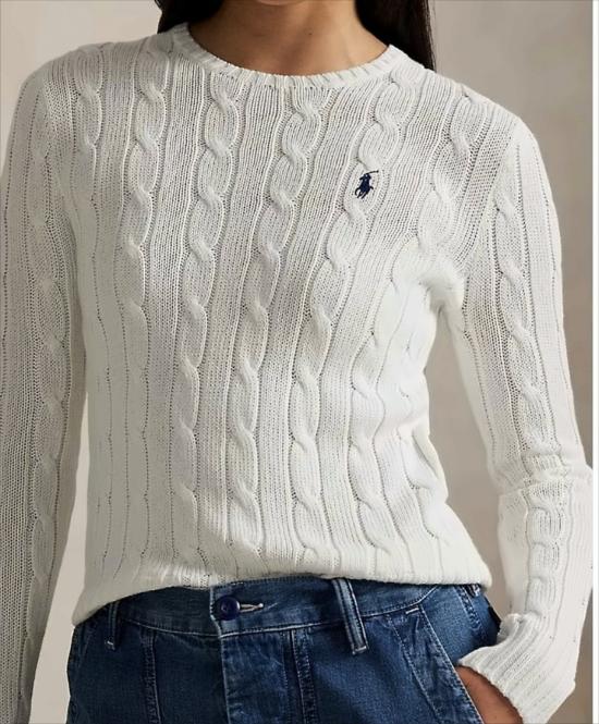 26SS 폴로 랄프로렌 니트웨어 RINETT LONG SLEEVE PULLOVER WHITE White - POLO RALPH LAUREN
