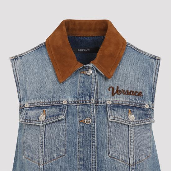 26SS 베르사체 숏 원피스 1022695 1A16751 1D800 MEDIUM BLUE - VERSACE