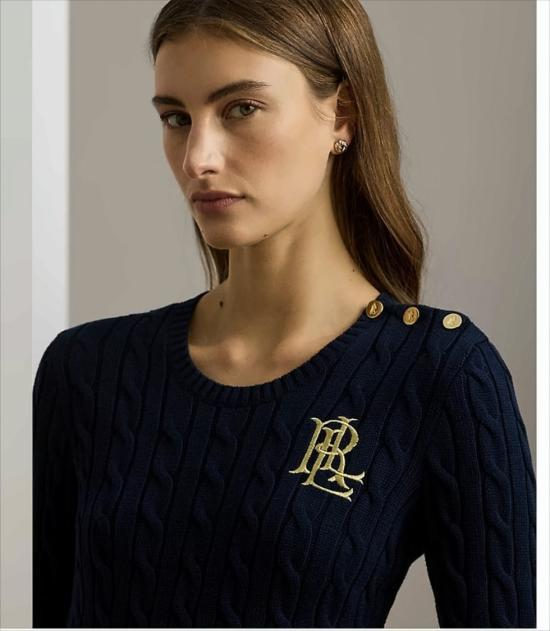 26SS 폴로 랄프로렌 니트웨어 MONTIVA LONG SLEEVE PULLOVER LAUREN NAVY Black - POLO RALPH LAUREN