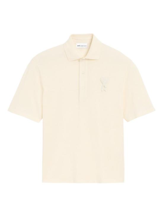 26SS 아미 톤온톤 하트 로고 코튼 패치 폴로 셔츠 UPL428 JE0221 136 Neutrals