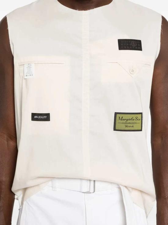 26SS MM6 메종마르지엘라 스웨터 SH0NL0006MTN146 OFF WHITE - MM6 MAISON MARGIELA