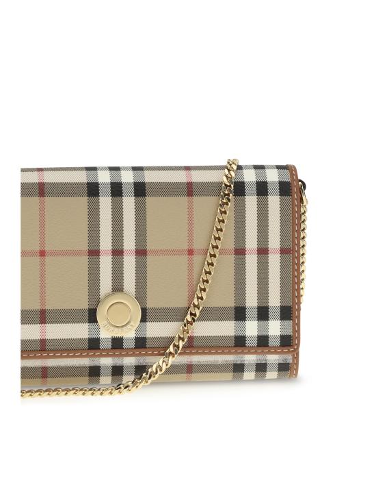 26SS 버버리 체크 체인 스트랩 월렛 8109798 A9534 BEIGE - BURBERRY