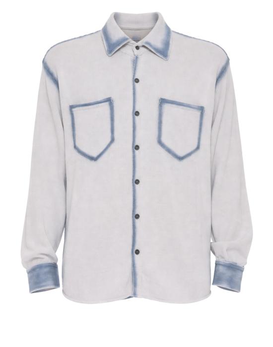 25SS 아토모 팩토리 긴팔 셔츠 아토모팩토리 남성 코튼 셔츠 펄라 블루 워싱 이펙트 PW25AFU06 PERLA