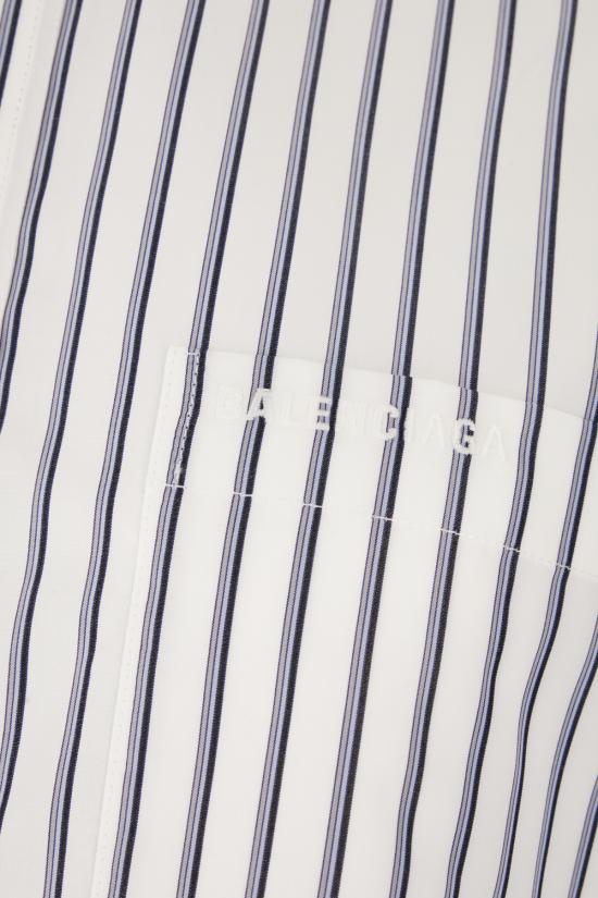 26SS 발렌시아가 턱드 슬리브 셔츠 857833TTM33 9086 WHITE BLUE - BALENCIAGA