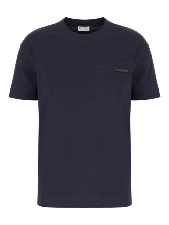 26SS 브루넬로 쿠치넬리 반팔 티셔츠 M0T81EC710 C4224 Blue