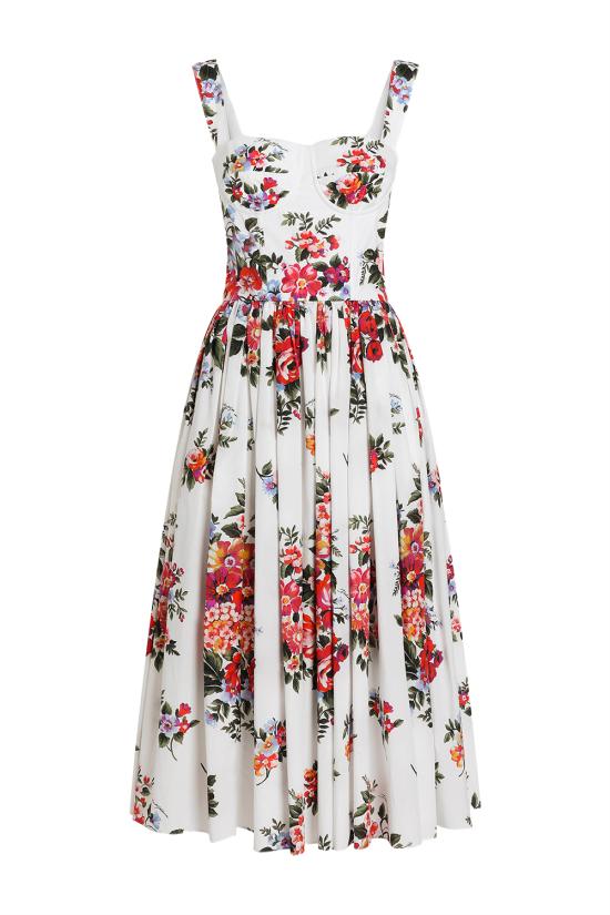 26SS 돌체앤가바나 미디 원피스 F6TTGTHS5UU HA5ZO Mazz fiori f bianco