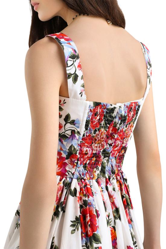 26SS 돌체앤가바나 미디 원피스 F6TTGTHS5UU HA5ZO Mazz fiori f bianco - DOLCE & GABBANA