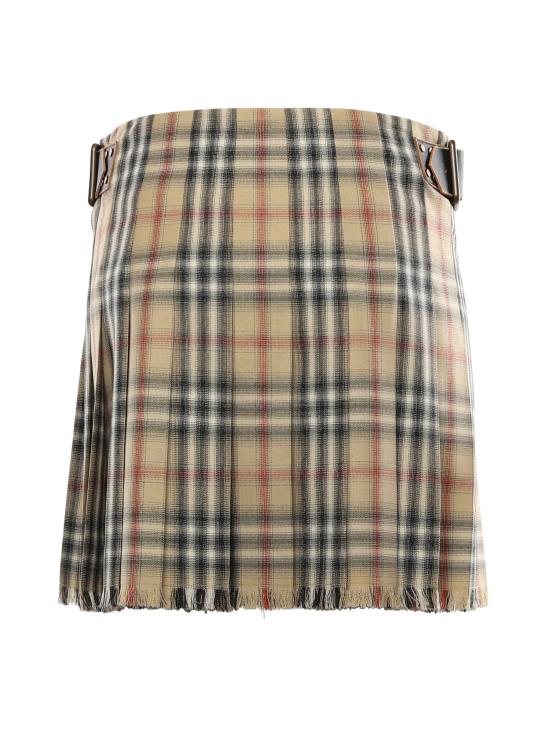 26SS 버버리 체크 울 미니 킬트 8118152 B9368 Sand beige - BURBERRY
