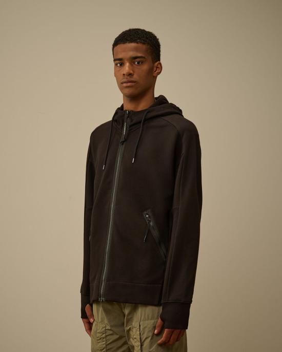 26SS 씨피 컴퍼니 다이애그널 레이즈드 플리스 고글 스웨트셔츠 RCCMSS715A005086W 999 Black - C.P. COMPANY