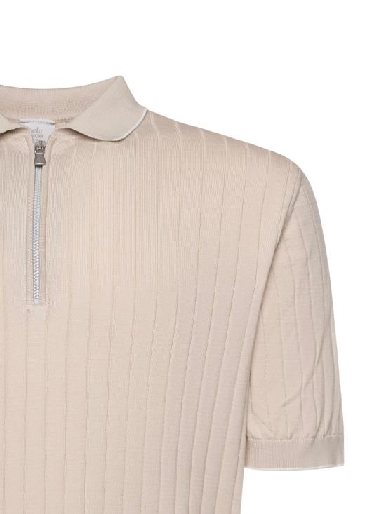 26SS 일레븐티 폴로 티셔츠 M76MAGM63MAG0M041 03 01 Taupe white - ELEVENTY