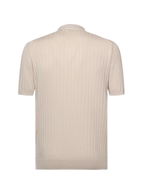 26SS 일레븐티 폴로 티셔츠 M76MAGM63MAG0M041 03 01 Taupe white - ELEVENTY