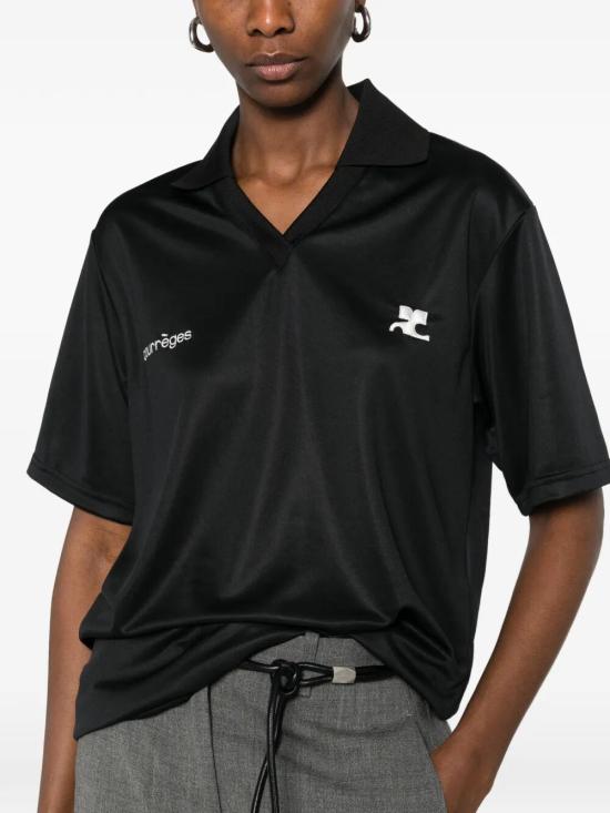 26SS 쿠레쥬 폴로 티셔츠 126JPO059JS0195 9999 BLACK - COURREGES