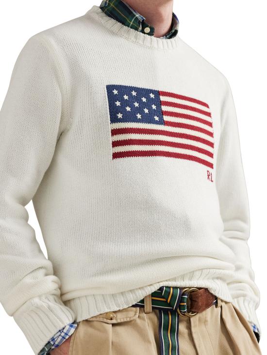 25FW 랄프 로렌 스웨터 710718281 009 White - RALPH LAUREN