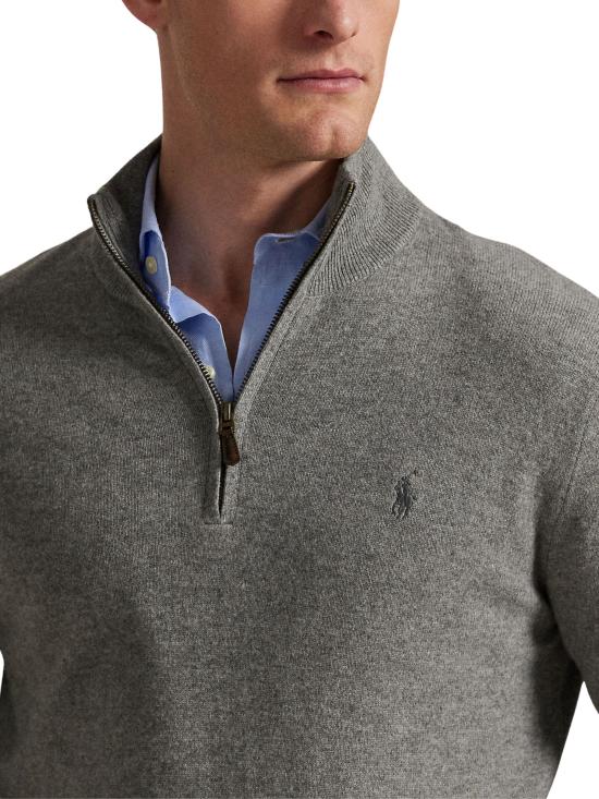 25FW 랄프 로렌 집업 니트 710876756 009 Grey - RALPH LAUREN