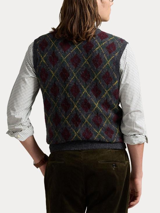 25FW 랄프 로렌 니트 베스트 710978088 001 Grey - RALPH LAUREN