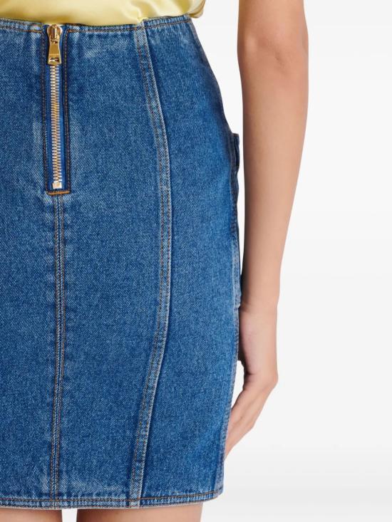 26SS 발망 숏 스커트 GF1LBB28DG08 6EX Blue - BALMAIN