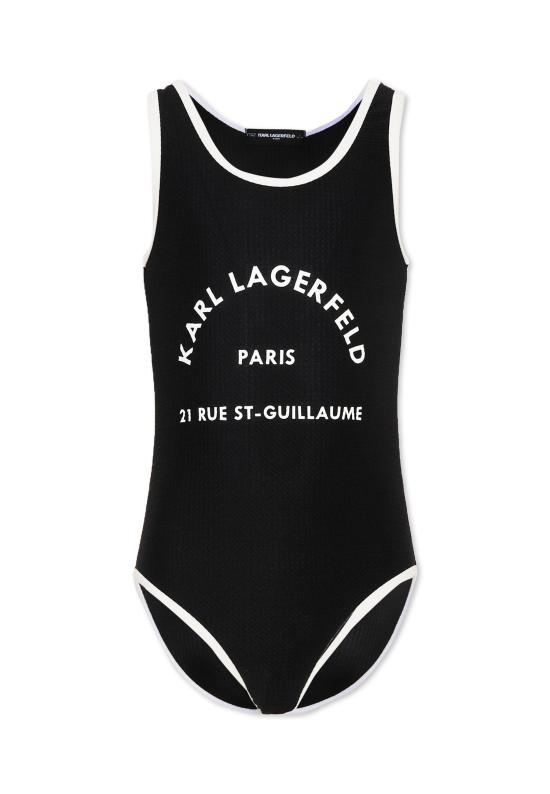 26SS [키즈] 칼라거펠트 원피스 수영복 Z31113 09B BLACK