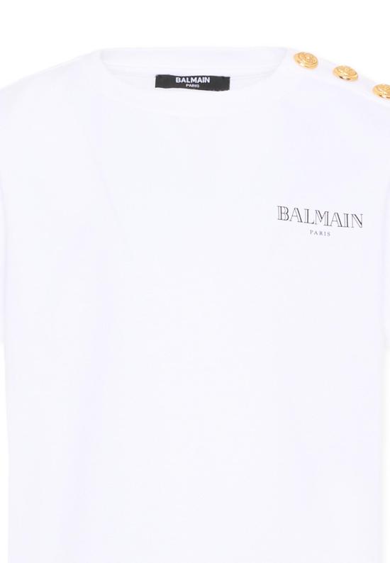 26SS [키즈] 발망 티셔츠 BY8Q21 Z3672 100NE WHITE - BALMAIN