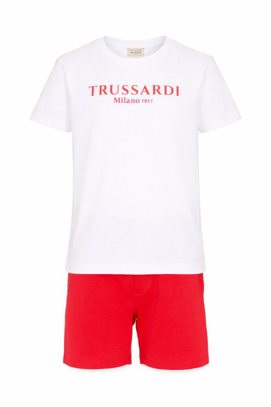 26SS [키즈] 트루사르디 오버롤 TIP26008CJ WHITE RED - TRUSSARDI