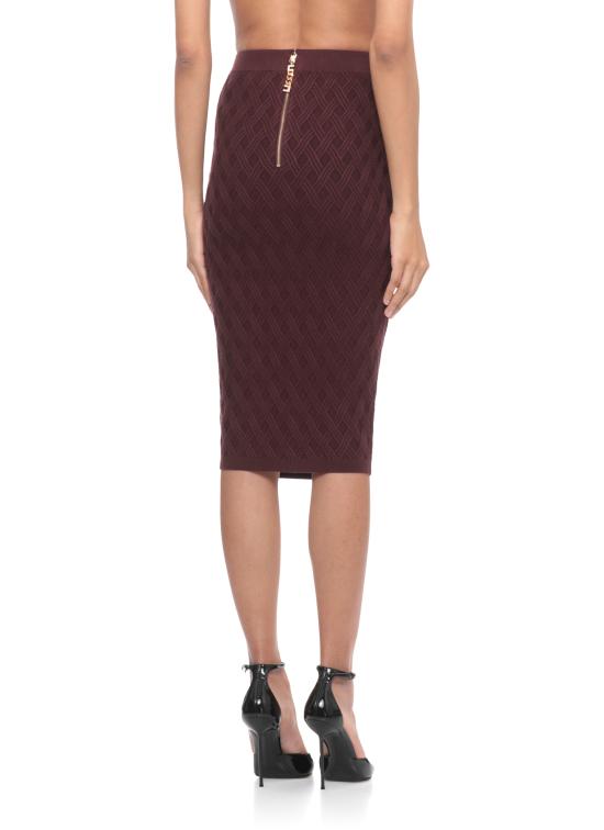 25FW 엘리자베타프랜치 미디 스커트 GK20B56E2 EA4 Bordeaux - ELISABETTA FRANCHI