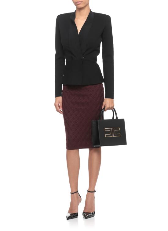 25FW 엘리자베타프랜치 미디 스커트 GK20B56E2 EA4 Bordeaux - ELISABETTA FRANCHI