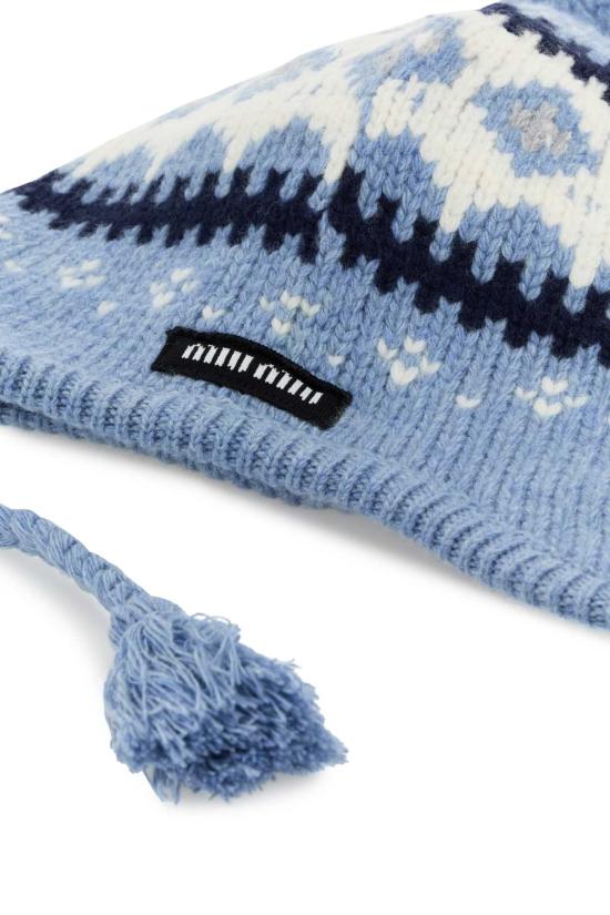 26SS 미우미우 이어플랩 캡 5HC48818SI F0013 PRINTED - MIU MIU