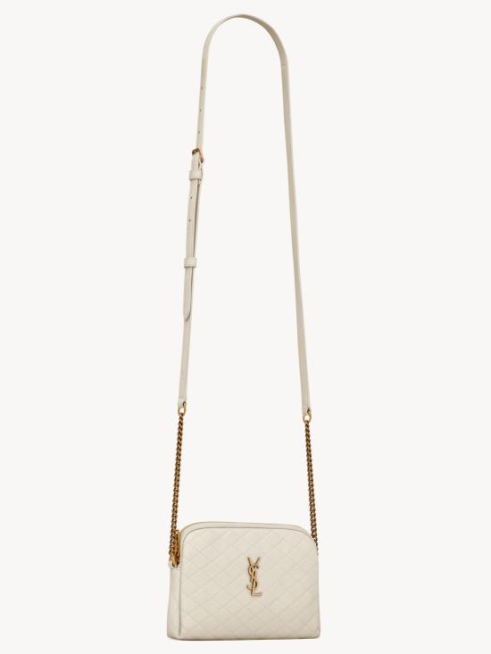 26SS 생로랑 퀼티드 램스킨 가비 지퍼 파우치 7336671EL079207 WHITE - SAINT LAURENT