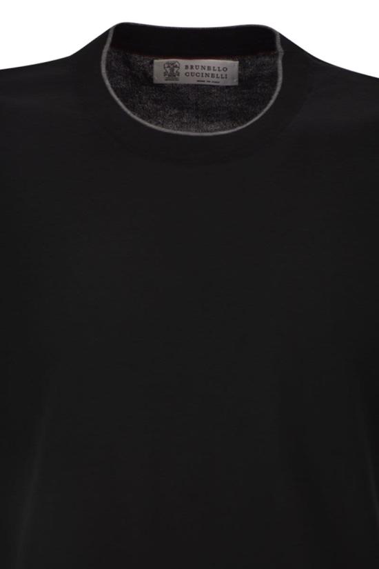 26SS 브루넬로 쿠치넬리 코튼 티셔츠 M29805200 CH101 BLACK - BRUNELLO CUCINELLI