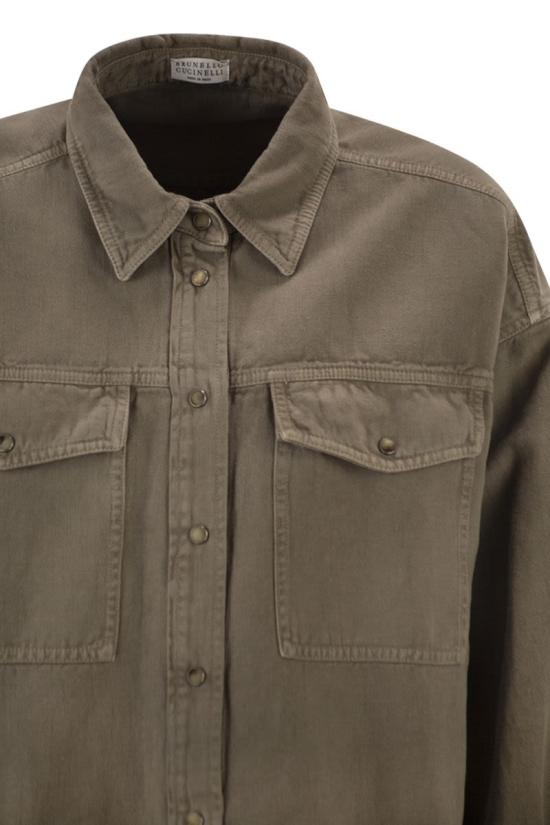 26SS 브루넬로 쿠치넬리 셔츠 ML996NC206 C9325 BROWN - BRUNELLO CUCINELLI