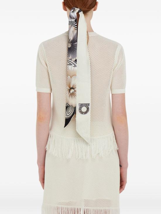 26SS 살바토레 페라가모 브레자 프린트 실크 방도 321247789963001 IVORY - SALVATORE FERRAGAMO