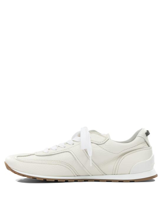 26SS 브루넬로 쿠치넬리 샤이니 루프 소프트 그레인 가죽 러너 MZDKG3235C4295 WHITE - BRUNELLO CUCINELLI