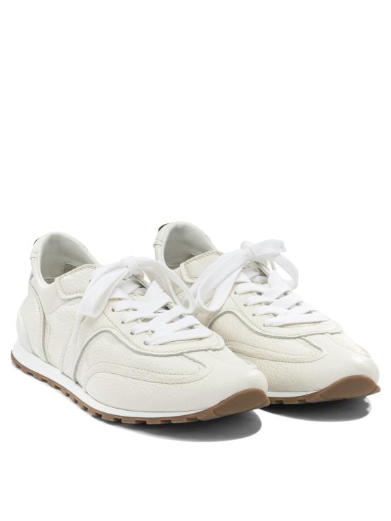 26SS 브루넬로 쿠치넬리 샤이니 루프 소프트 그레인 가죽 러너 MZDKG3235C4295 WHITE - BRUNELLO CUCINELLI