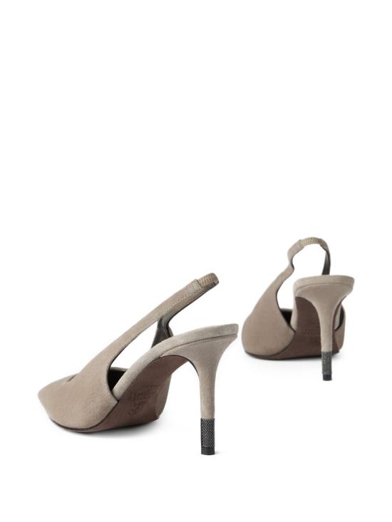 26SS 브루넬로 쿠치넬리 모닐리 스웨이드 슬링백 힐 MZSFC3256C5859 BEIGE - BRUNELLO CUCINELLI