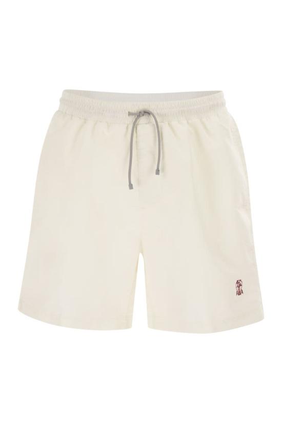 26SS 브루넬로 쿠치넬리 로고 스윔 팬츠 MW817043CNH15 BEIGE